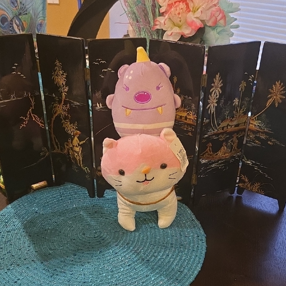 Purple and Pink Stuffed Animal Set